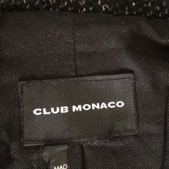 Club Monaco Wool Tweed Blazer Single Button Notched Lapel Grey Black - Picture 4 of 5